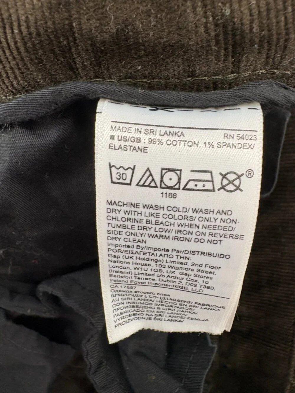 Banana Republic Traveler Corduroy Pants 34x34 Brown